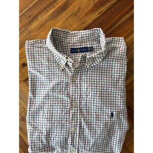 Polo Ralph Lauren Oxford Dress Shirt Mens Sz XXL Plaid Checkered